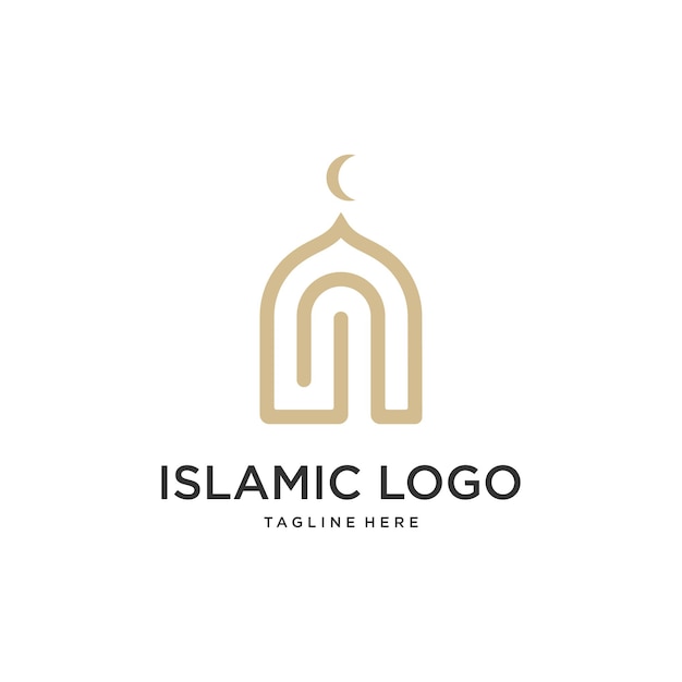 Modèle De Conception De Logo De Mosquée Islamique