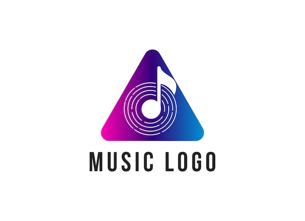 Modèle De Conception De Logo De Musique Simple Et D'onde Audio