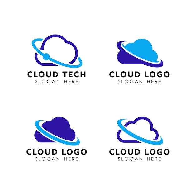 Modèle De Conception De Logo De Nuage. Modèle De Logo D'icône De Serveur De Données Cloud.