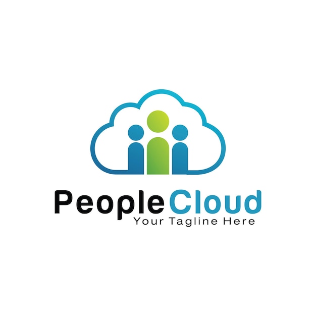 Modèle de conception de logo de nuage de personnes