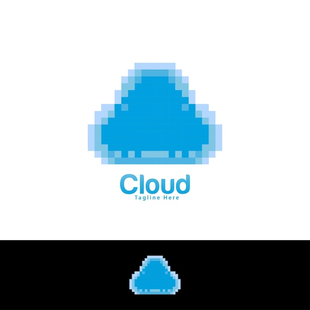 Modèle De Conception De Logo Nuage De Pixel