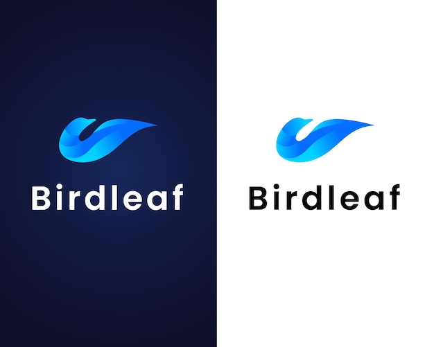 Modèle De Conception De Logo Oiseau Avec Feuille