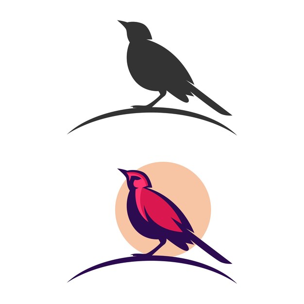 Modèle de conception de logo d'oiseau