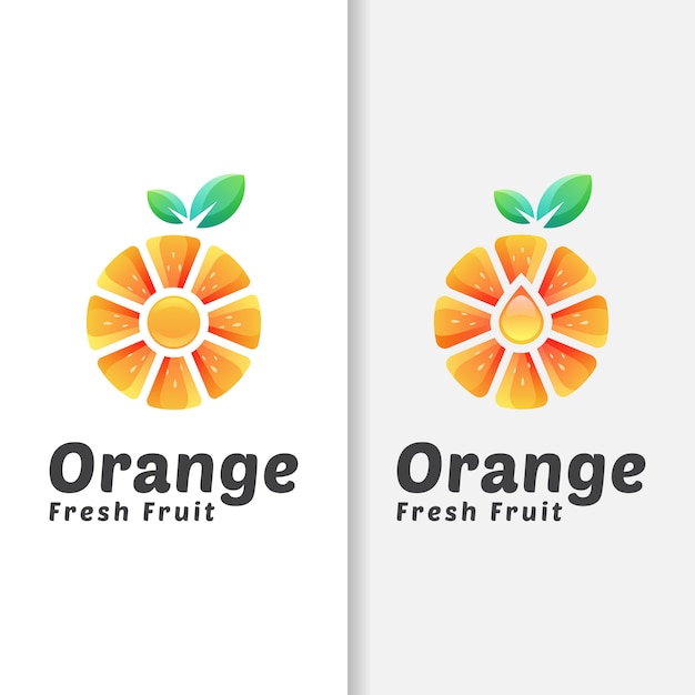 Modèle De Conception De Logo Orange Fruit Moderne