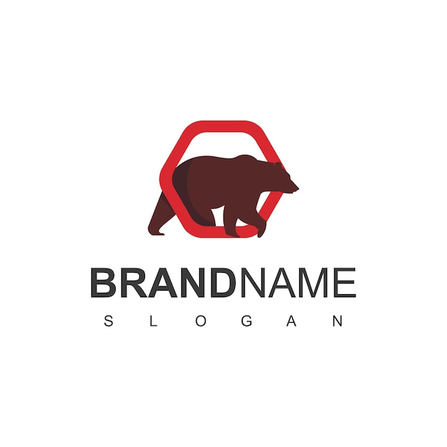 Vecteur modèle de conception de logo d'ours