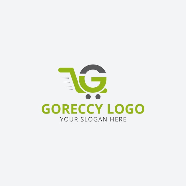 Modèle De Conception De Logo De Panier D'achat En Ligne Initial G