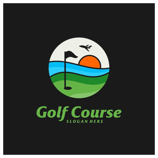 Modèle De Conception De Logo De Parcours De Golf Concept De Logo De Parcours De Golf Vecteur Symbole D'icône Créative