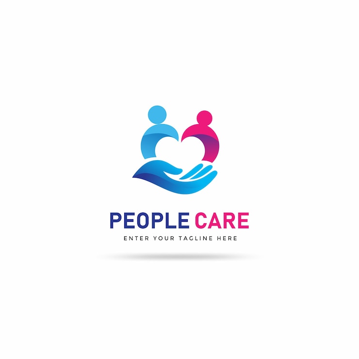Vecteur modèle de conception de logo people care