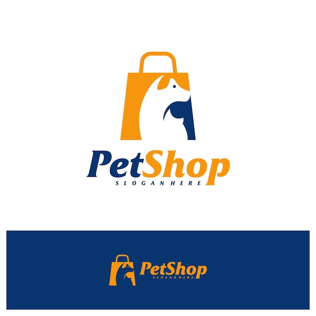 Modèle De Conception De Logo Pet Shop Dog Shop Logo Concept Vector Emblem Creative Symbol Icon