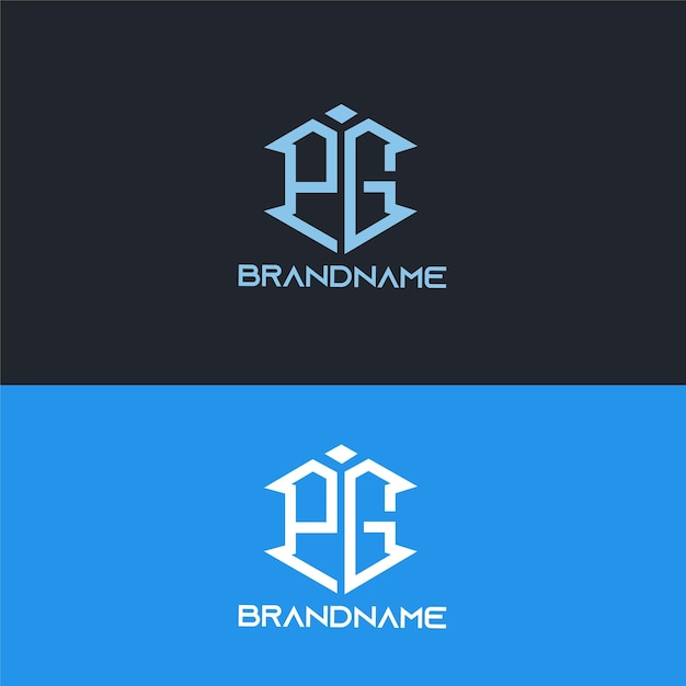 Modèle de conception de logo pg lettre initiale monogramme moderne