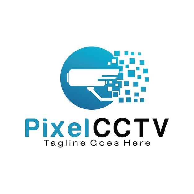 Modèle De Conception De Logo Pixel Cctv