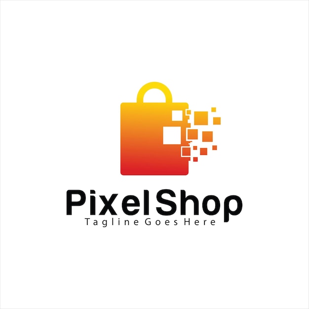 Modèle De Conception De Logo Pixel Shop