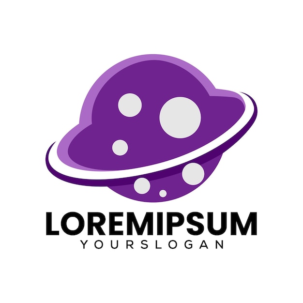 Vecteur modèle de conception de logo planète saturne