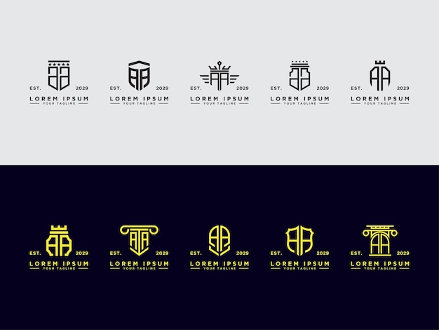 Vecteur modèle de conception de logo plat inspirant pour l'entreprise à partir de l'icône du logo de l'ensemble de lettres initiales aa