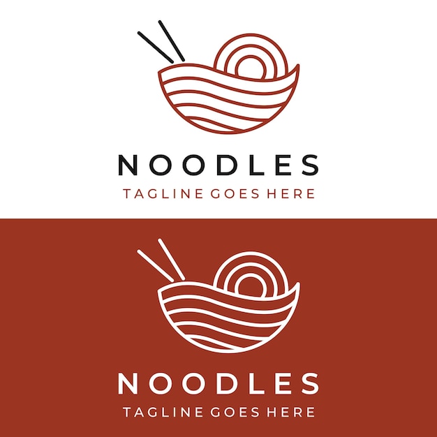 Modèle De Conception De Logo Pour De Délicieuses Soupes De Nouilles Chinoises Et Japonaises Et Des Plats De Ramen Types D'aliments Asiatiques Logos Pour Les Entreprises Restaurants Cafés Et Magasins