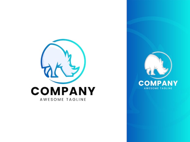 Modèle De Conception De Logo Professionnel Rhino Pour L'entreprise