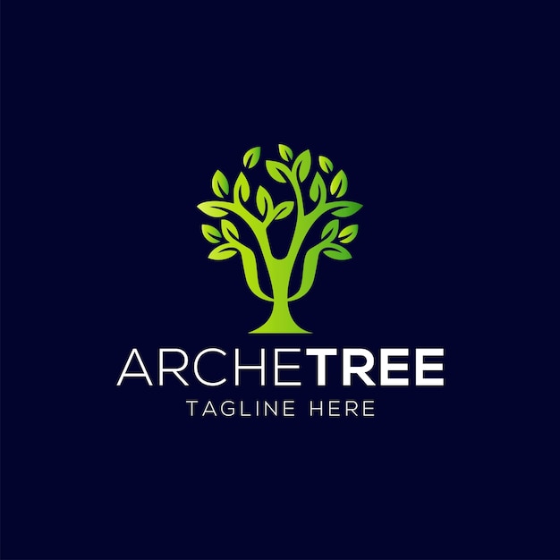 Modèle De Conception De Logo De Psychologie Et D'arbre Avec Un Style Moderne