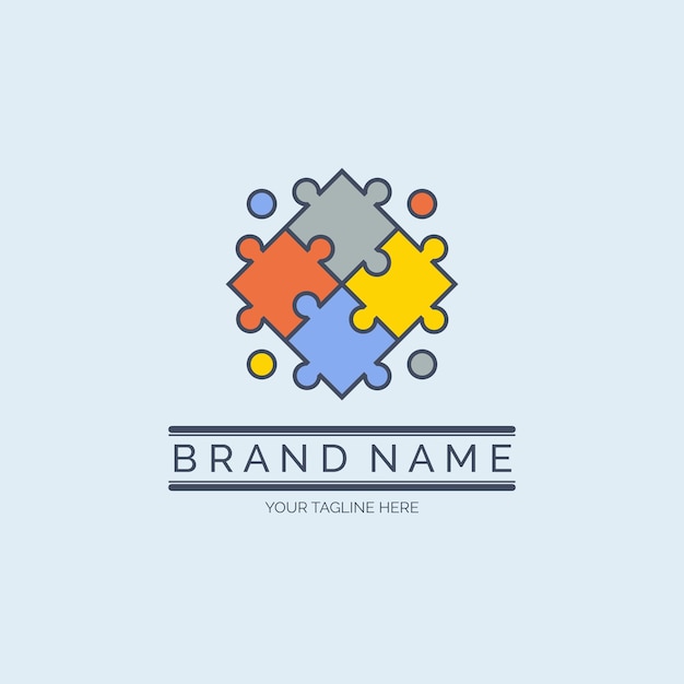 Modèle De Conception De Logo De Puzzle De Travail D'équipe De Personnes Pour La Marque Ou L'entreprise Et Autre