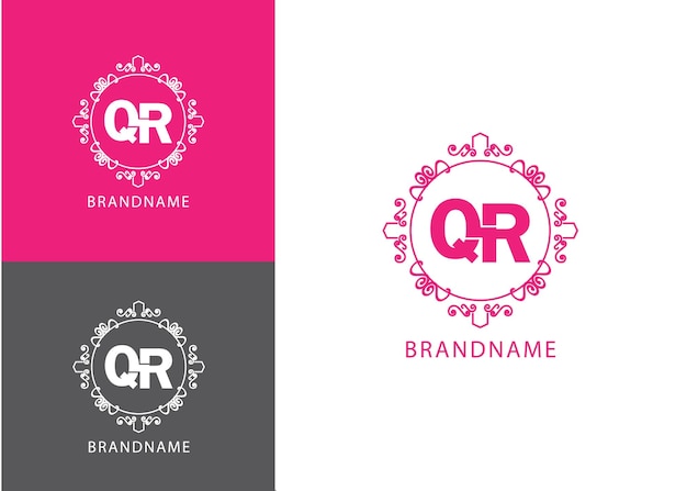 Modèle De Conception De Logo Qr Lettre Initiale Monogramme Moderne