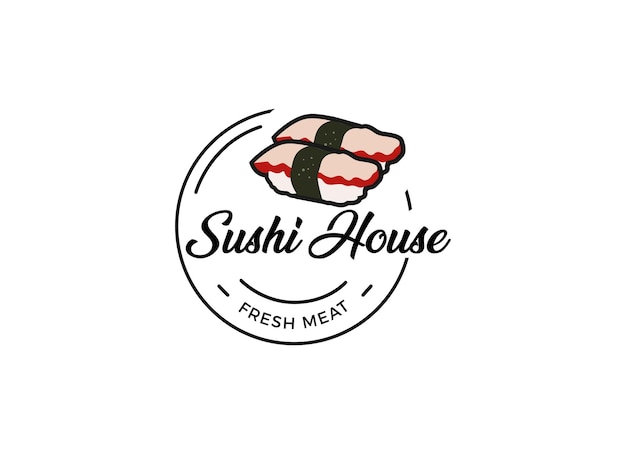 Modèle De Conception De Logo De Restaurant De Sushi Japonais.