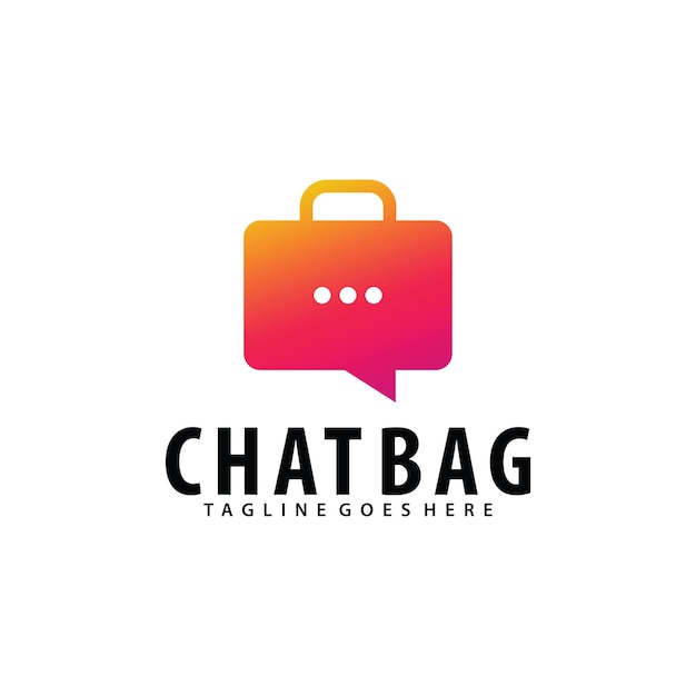 Modèle de conception de logo de sac de chat