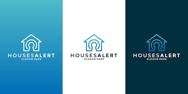 Modèle de conception de logo de sécurité à domicile pour votre entreprise immobilière, bâtiment, construction