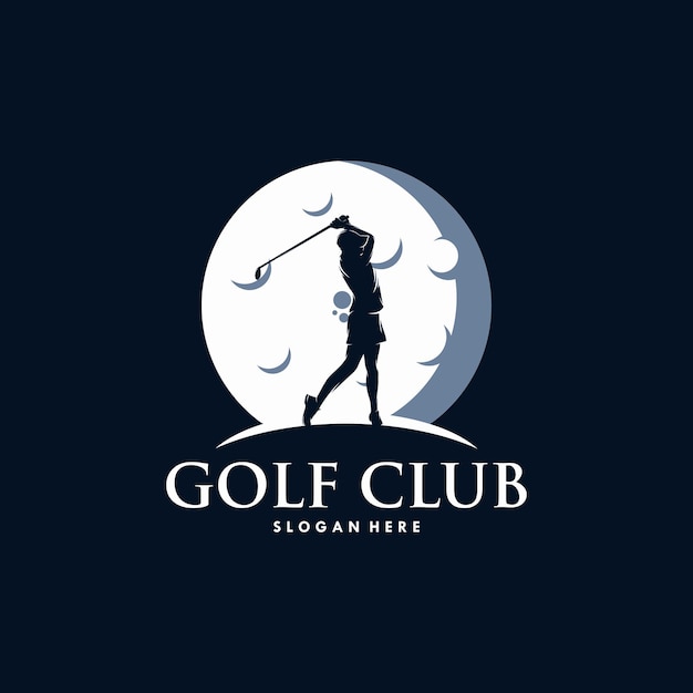 Modèle De Conception De Logo De Silhouette De Sport De Golf