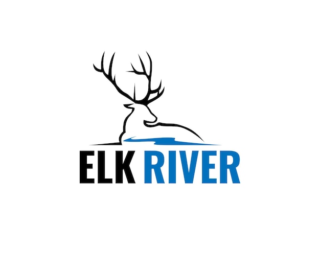 Modèle de conception de logo simple Elk River