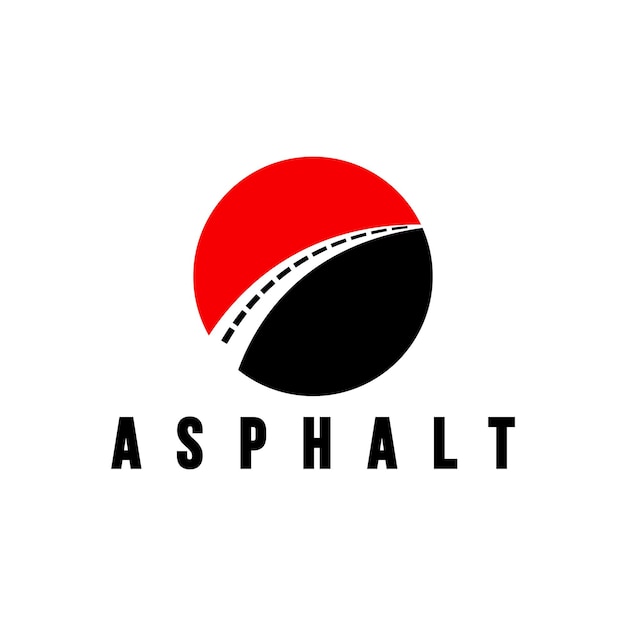 Modèle de conception de logo simple minimaliste de concept d'asphalte créatif