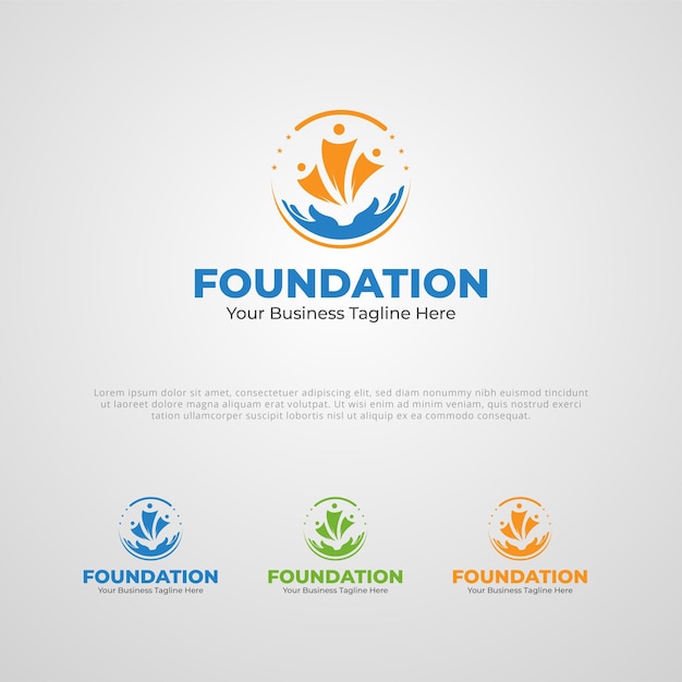 Vecteur modèle de conception de logo de société de vecteur de fondation ou de communauté