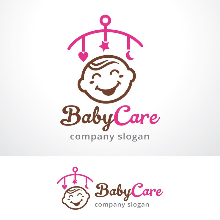 Vecteur modèle de conception de logo de soins pour bébés concept de conception d'emblème vectoriel icône de symbole créatif