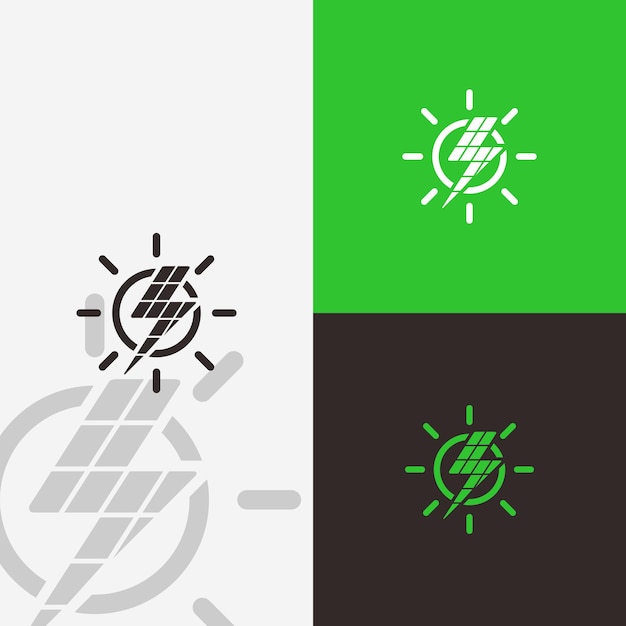 Vecteur modèle de conception de logo solaire unique et créatif vecteur premium