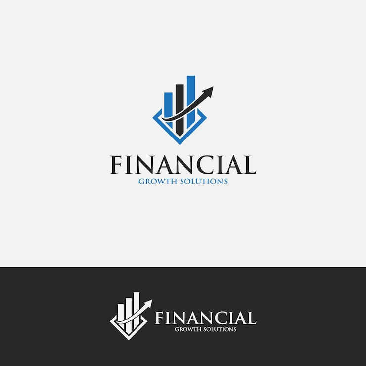 Vecteur modèle de conception de logo de solutions de croissance financière abstraite