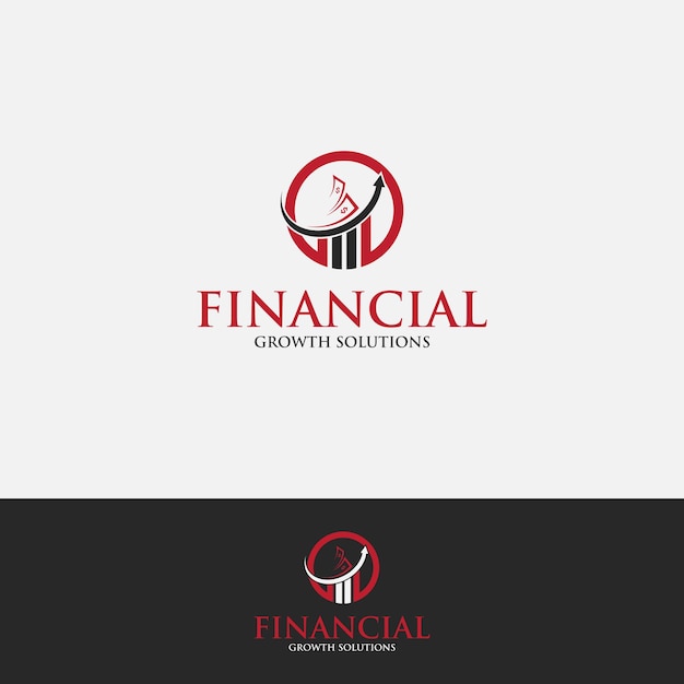 Modèle de conception de logo de solutions de croissance financière abstraite