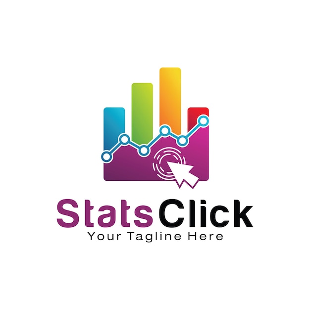 Modèle De Conception De Logo Stats Click