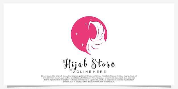 Modèle De Conception De Logo De Style Hijab Avec Un Concept Unique Vecteur Premium