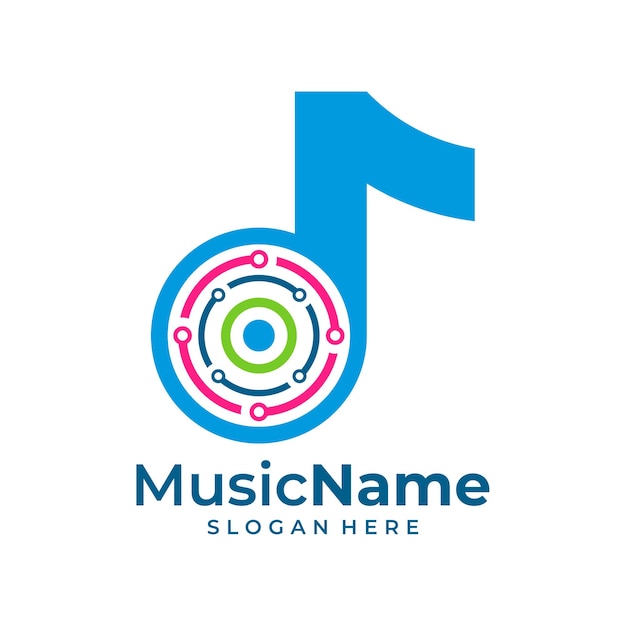 Modèle De Conception De Logo Tech Music Logo Vector Circuit Music
