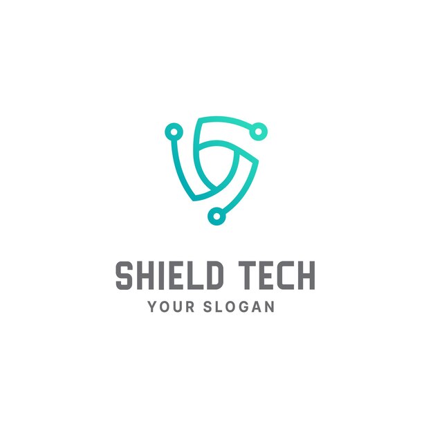 Modèle de conception de logo de technologie de bouclier logo de technologie de cybersécurité logo de bouclier
