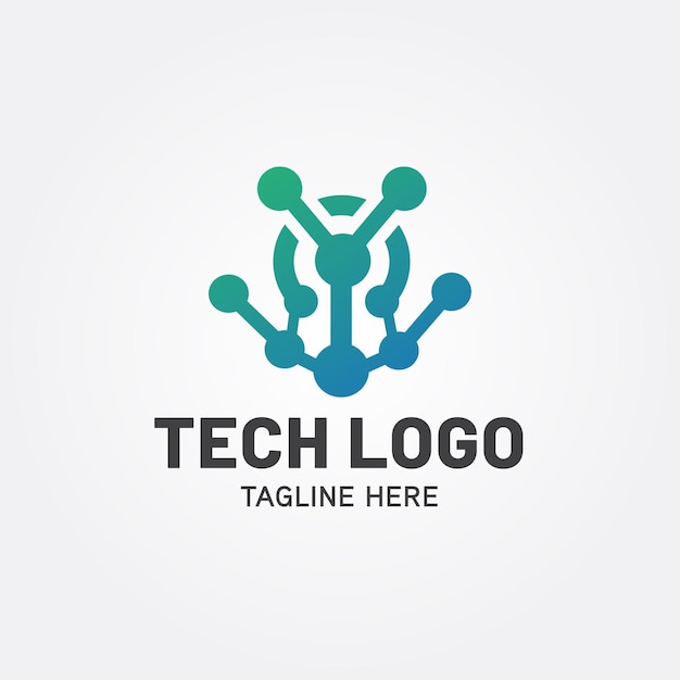 Vecteur modèle de conception de logo technologique