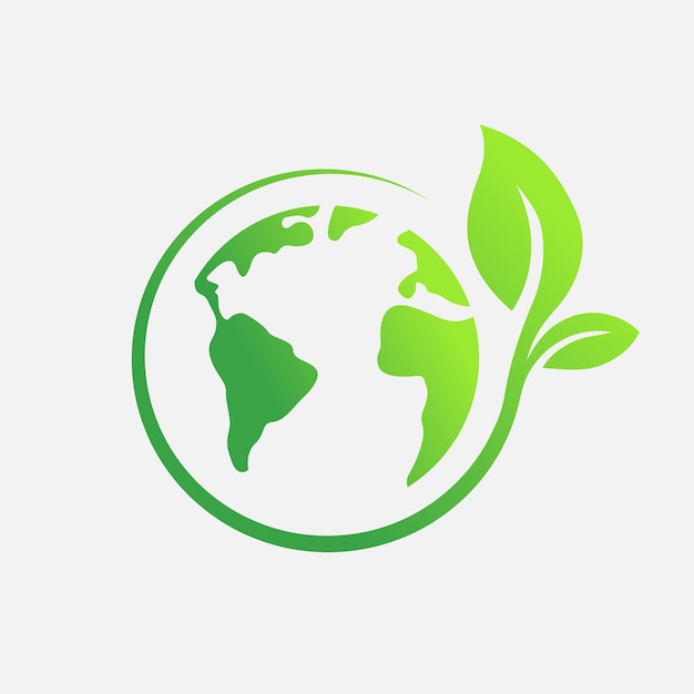 Modèle de conception de logo de la terre de l'environnement de verdissement