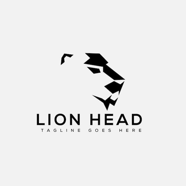 Modèle de conception de logo tête de lion Élément de marque graphique vectoriel