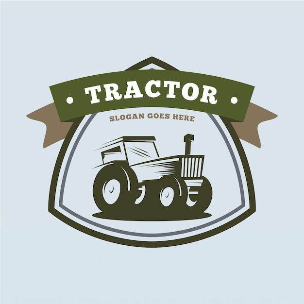 Vecteur modèle de conception de logo de tracteur agricole