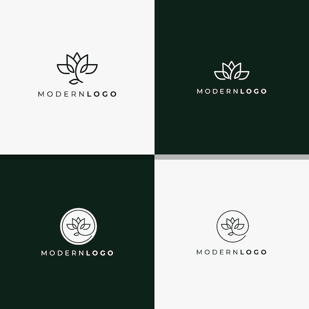 modèle de conception de logo tulipe monoline simple