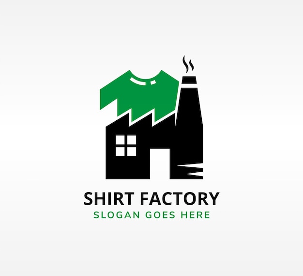 Modèle De Conception De Logo D'usine De T-shirts Isolé Sur Fond Blanc