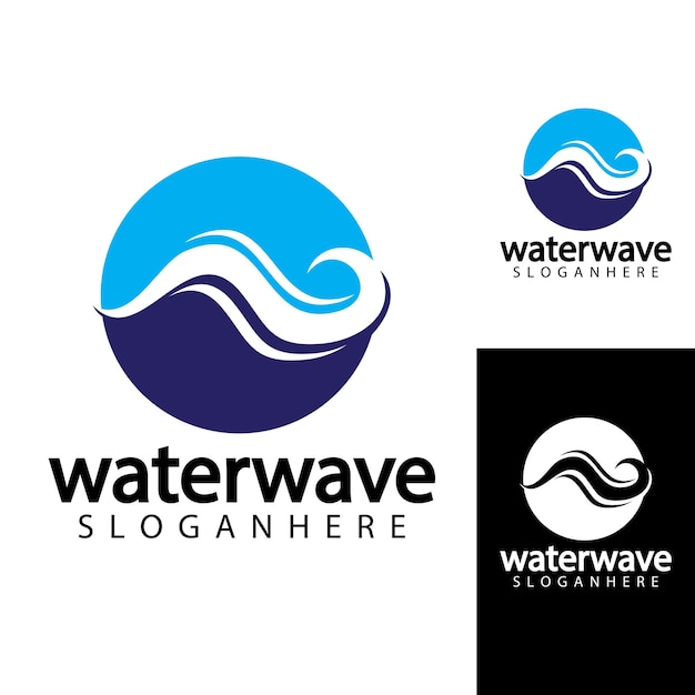 Modèle De Conception De Logo De Vague D'eau