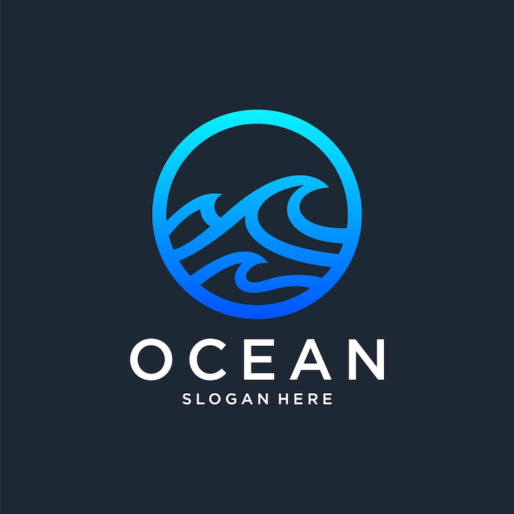 Vecteur modèle de conception de logo de vague océanique