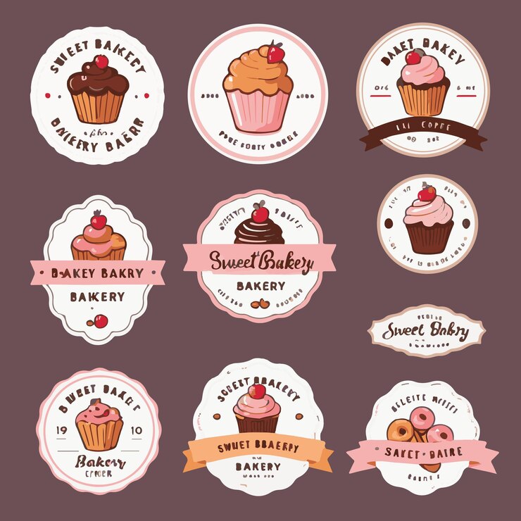 Vecteur modèle de conception de logo vectoriel cake cupcakes boulangerie chante