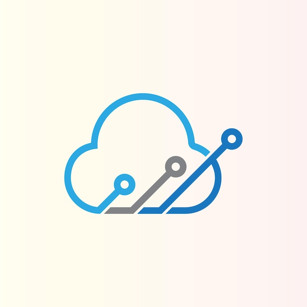 Modèle de conception de logo vectoriel d'icône de technologie cloud.