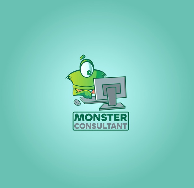 Vecteur modèle de conception de logo vectoriel monster consultant
