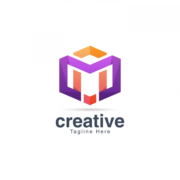 Modèle De Conception De Logo Vibrante Lettre Créative M